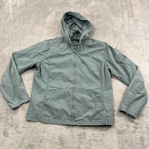 Eddie Bauer M 100% Cotton Women's Blue Gray Full Zip Jacket Shacket